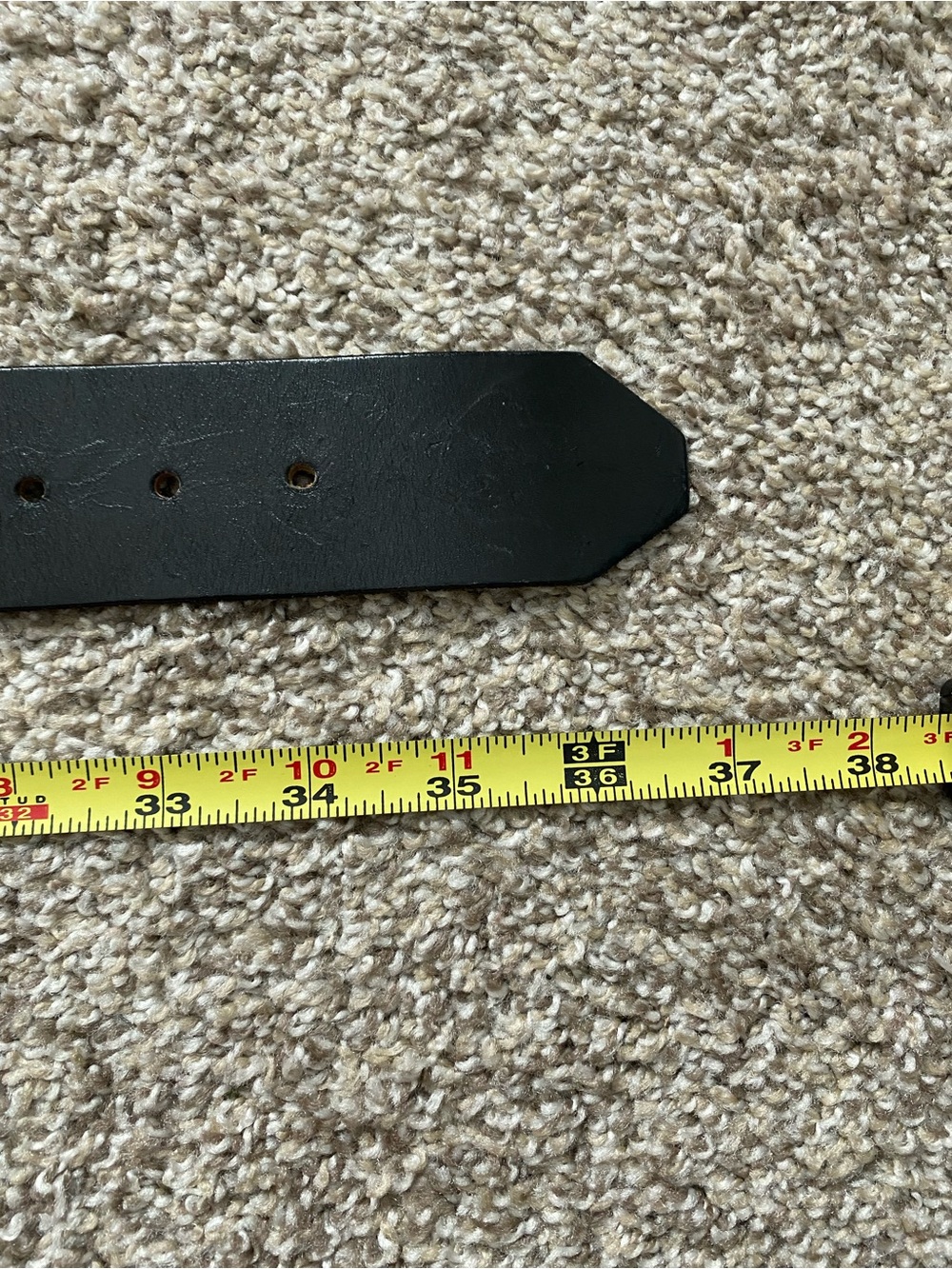 VTG Black Leather Belt With Brass Butterfly Buckle 3” EUC - Picture 3 of 6